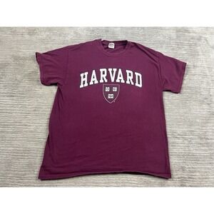 Harvard University Crimson Shirt Campus Colors Mens Large Red 100% Cotton